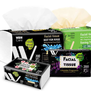 Pack of 4 WBM Facial Tissues Set | Facial Tissues, Lavender Facial Tissues Rose Facial Tissues, Bamboo Facial Tissues