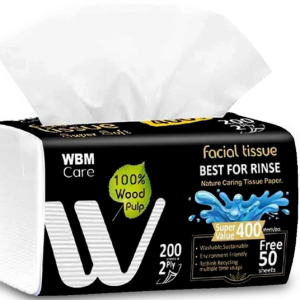 WBM Care Facial Tissues Medium Tea Tree 2 Ply - (200 Sheets)