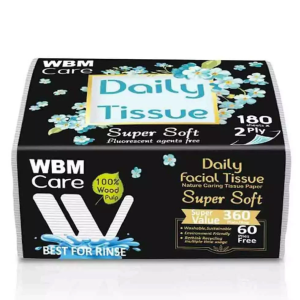 WBM Care Daily Facial Tissues Paper - 180 Sheets